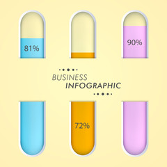 Concept of business infographic text tube.