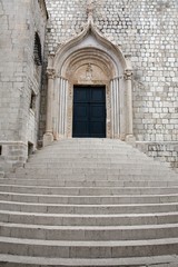 Old town of Dubrovnik, Croatia. Church door
