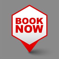 red vector banner book now