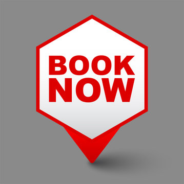 red vector banner book now