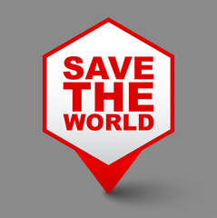red vector banner save the world