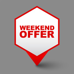 red vector banner weekend offer