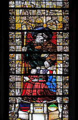 Fototapeta na wymiar Saint Martin, stained glass window in Saint Severin church in Paris, France