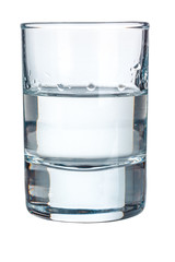 Glass of vodka isolated on white background