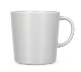 Empty white mug isolate on white background