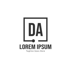 Fototapeta premium DA Letter Logo Design. Creative Modern DA Letters Icon Illustration