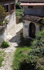 Traditional ottoman house in old town Berat known as the White City of Albania