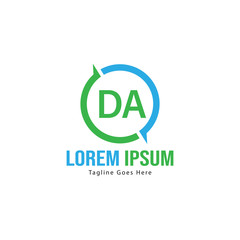 DA Letter Logo Design. Creative Modern DA Letters Icon Illustration