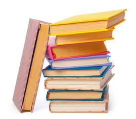 pile of books isolated on white background