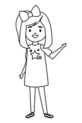 happy student girl comic character