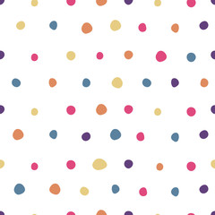 Colored polka dot seamless pattern. Cute wallpaper. © smth.design