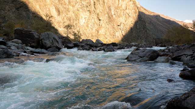 mountain river in the gorge