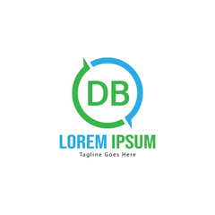 DB Letter Logo Design. Creative Modern DB Letters Icon Illustration
