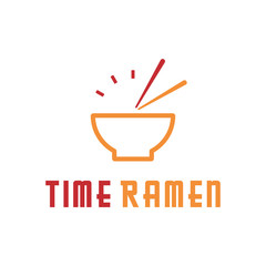 time for ramen logo design 