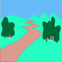 country road leaving the blue sky