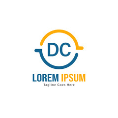 Obraz premium DC Letter Logo Design. Creative Modern DC Letters Icon Illustration