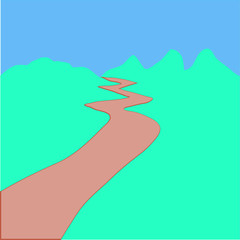 country road leaving the blue sky