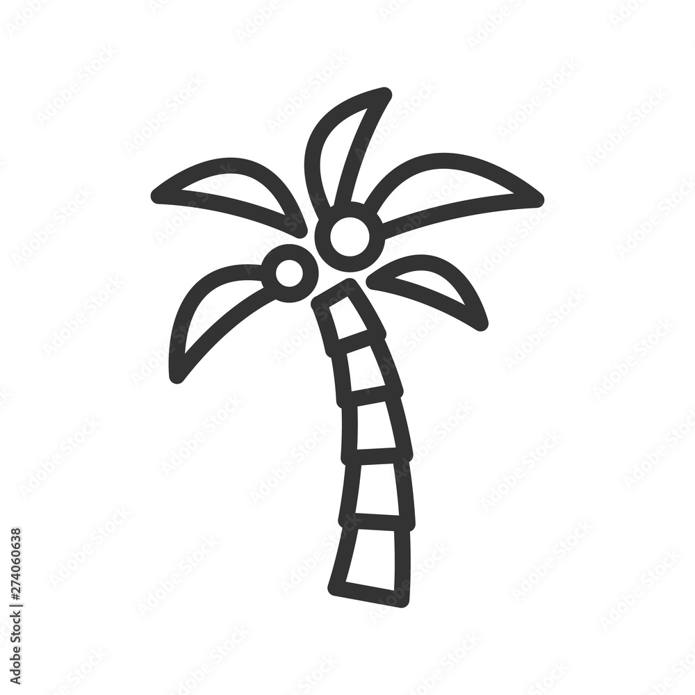 Poster tropic palm tree outline ui web icon. palm tree vector icon for web, mobile and user interface desig