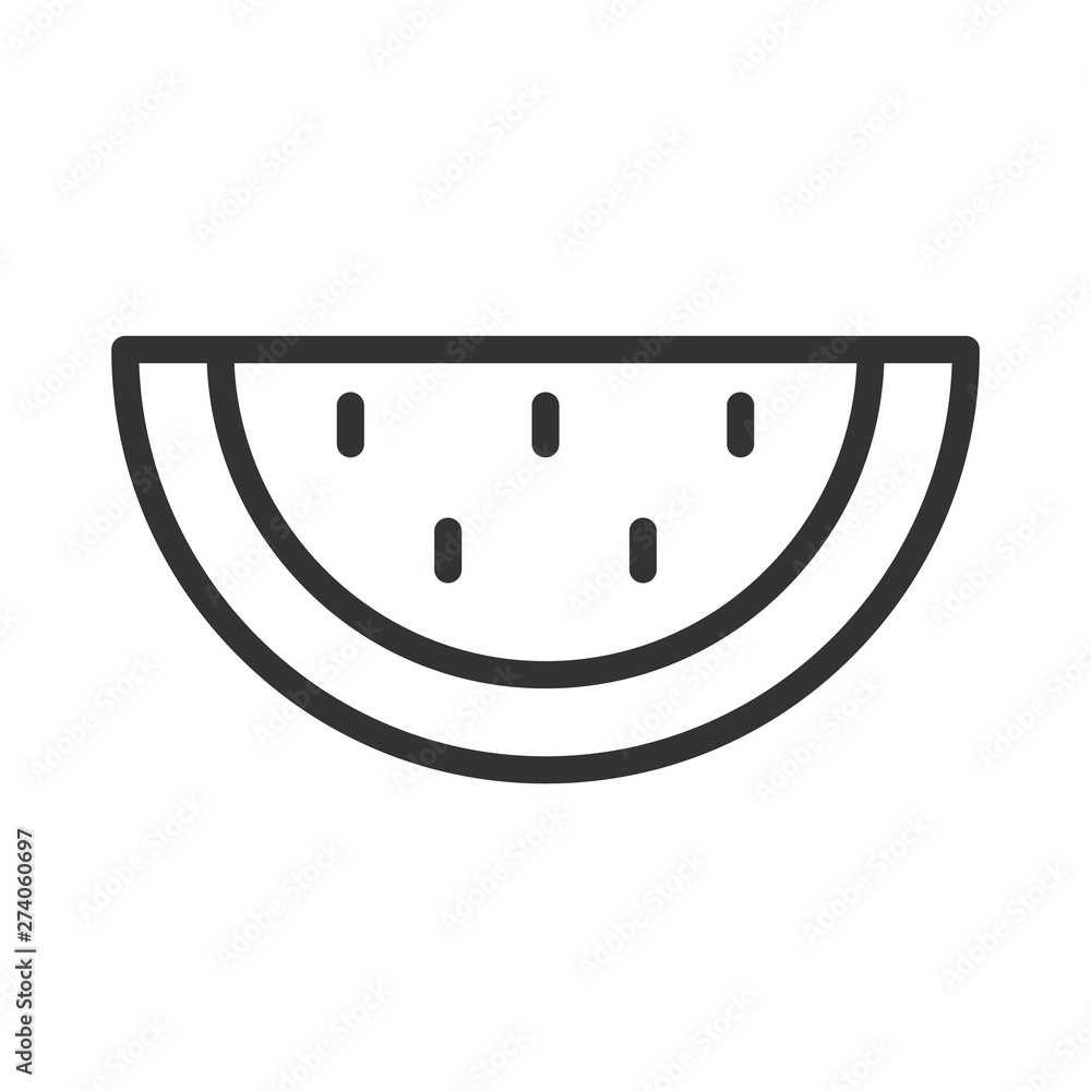 Poster watermelon sliced piece outline ui web icon. sliced watermelon vector icon for web, mobile and user 