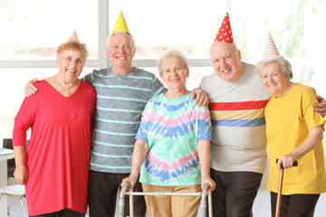 Happy senior people in nursing home