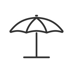 sea beach umbrella outline ui web icon. beach umbrella vector icon for web, mobile and user interface design isolated on white background