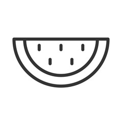 watermelon sliced piece outline ui web icon. sliced watermelon vector icon for web, mobile and user interface design isolated on white background