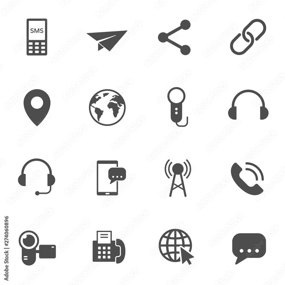 Poster mass media vector icons set isolated on white background. media flat icons for web and ui design. me