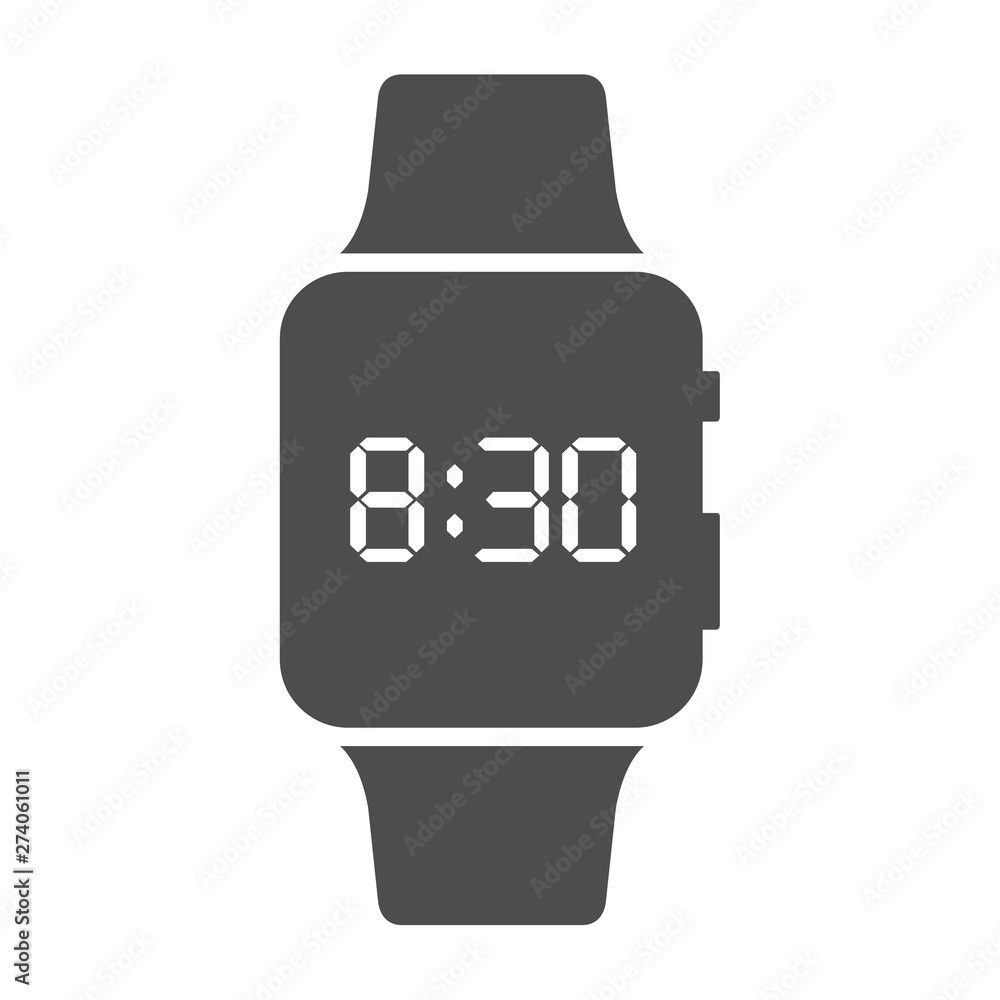 Poster square smart watch showing time vector icon isolated on white background. smart watch flat icon for 