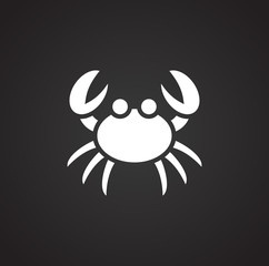 Seafood related icon on background for graphic and web design. Simple illustration. Internet concept symbol for website button or mobile app.