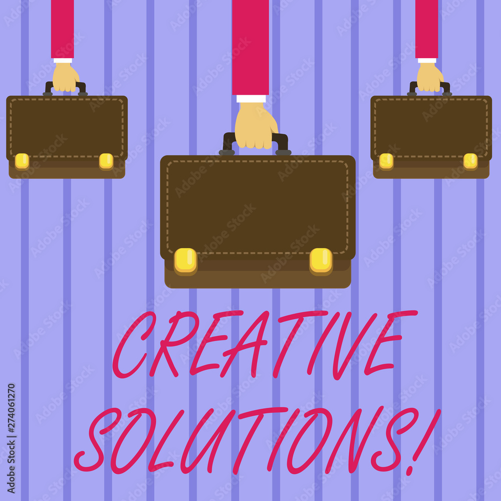 Poster writing note showing creative solutions. business photo showcasing mental process of creating unique