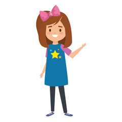 happy student girl comic character