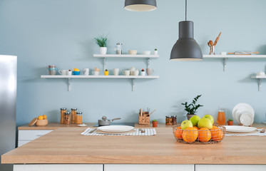 Interior of modern comfortable kitchen