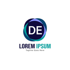 DE Letter Logo Design. Creative Modern DE Letters Icon Illustration