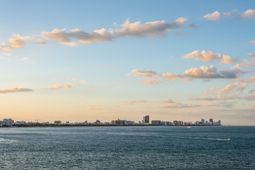 Miami skyline from Atlantic Ocean