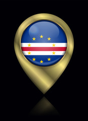 Obraz premium Flag of Cape Verde. Vector Sign and Icon. Location Symbol Shape. Gold