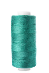Sewing thread spool on white background