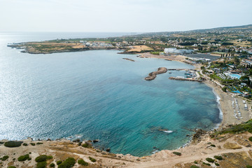 turtle beach with turtles aerial view