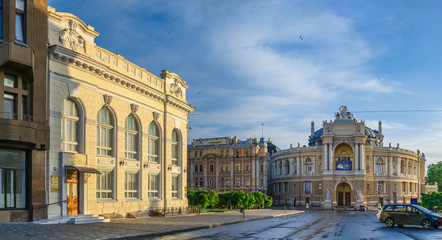 Fototapeta na wymiar Opera House and theatre square in Odessa, UA