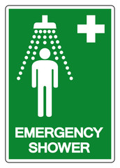 Emergency Shower Symbol Sign, Vector Illustration, Isolate On White Background Label. EPS10