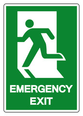 Emergency Exit Symbol Sign, Vector Illustration, Isolate On White Background Label. EPS10