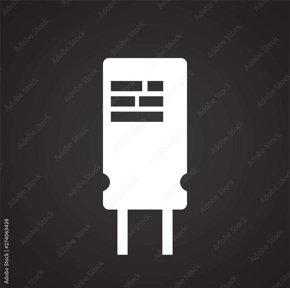Poster computer chip related icon on background for graphic and web design. simple illustration. internet c