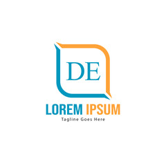 Obraz premium DE Letter Logo Design. Creative Modern DE Letters Icon Illustration