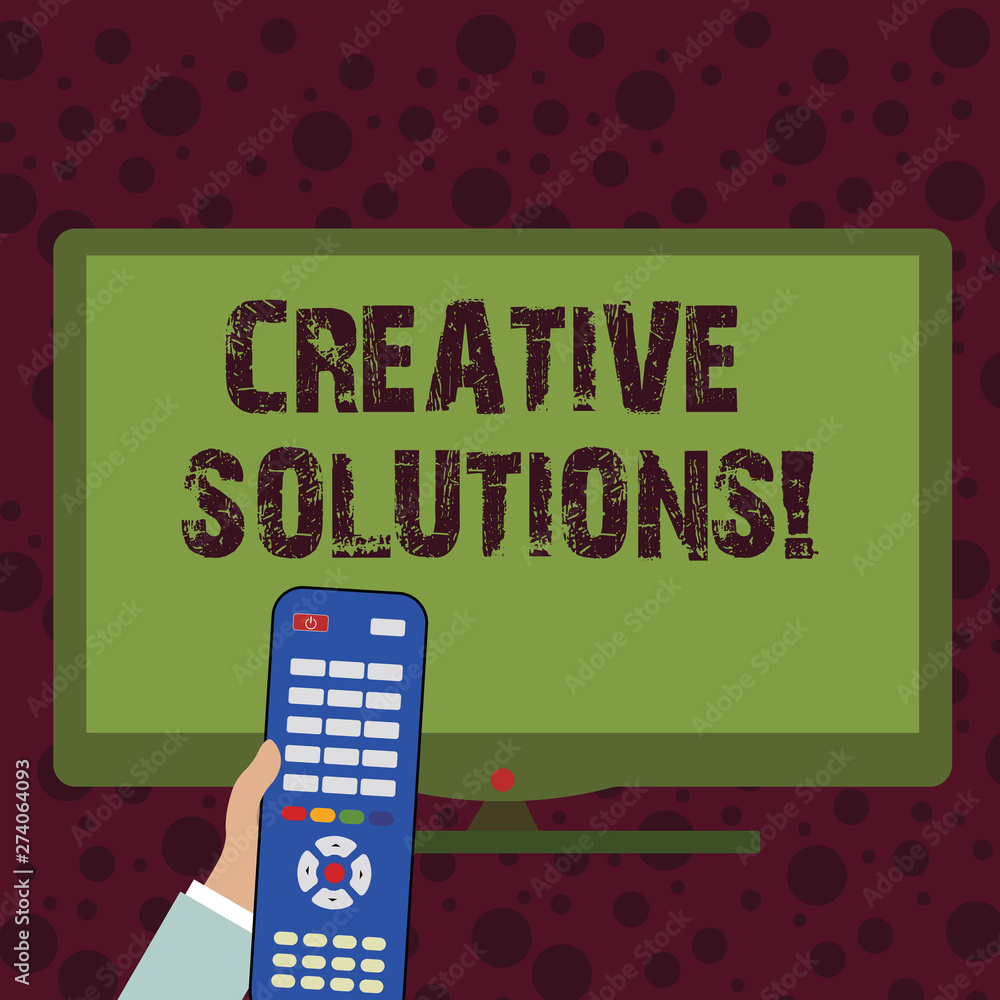 Poster conceptual hand writing showing creative solutions. business photo showcasing mental process of crea