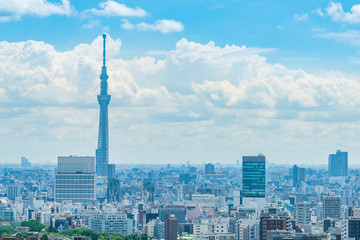 東京風景 Tokyo city skyline , Japan.
