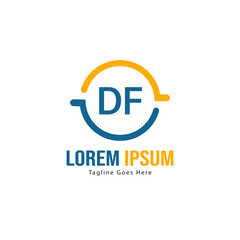 DF Letter Logo Design. Creative Modern DF Letters Icon Illustration