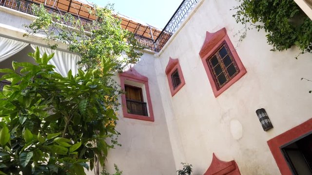 Stunning traditional Moroccan riad courtyard