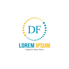 DF Letter Logo Design. Creative Modern DF Letters Icon Illustration