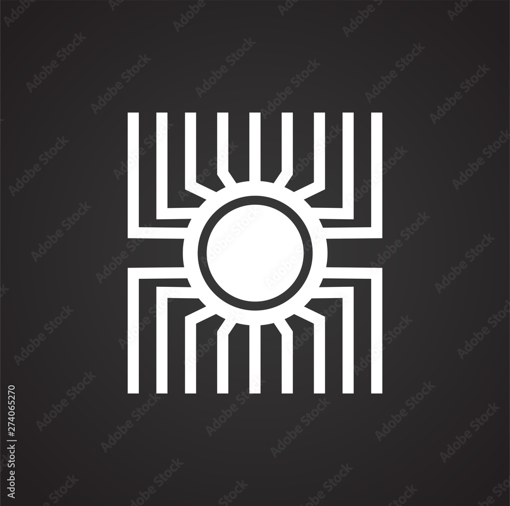 Poster computer chip related icon on background for graphic and web design. simple illustration. internet c