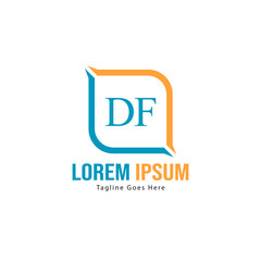 Fototapeta premium DF Letter Logo Design. Creative Modern DF Letters Icon Illustration