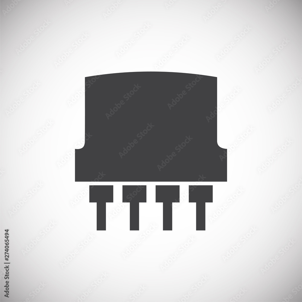 Poster computer chip related icon on background for graphic and web design. simple illustration. internet c